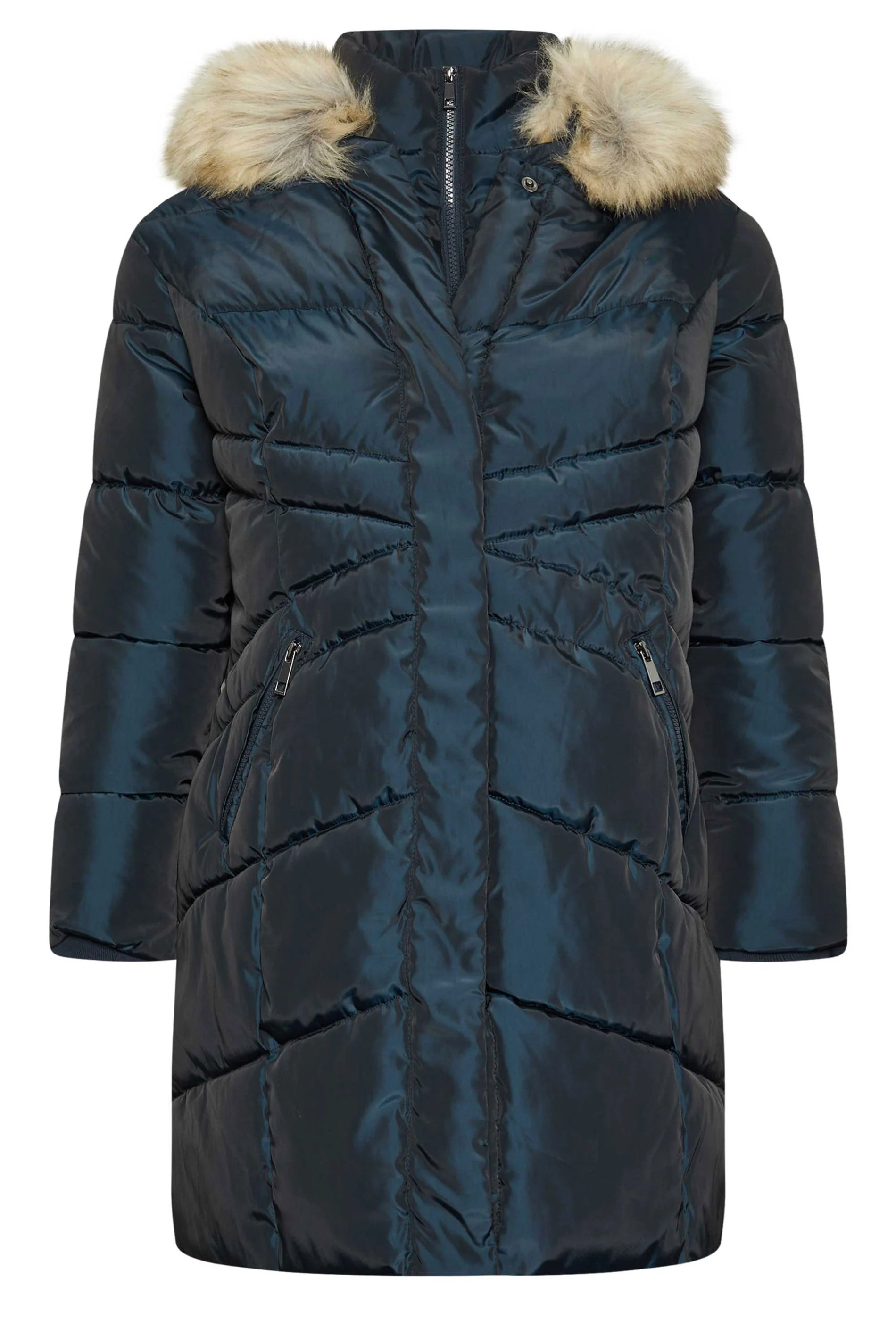Faux Fur Trim Puffer Coat