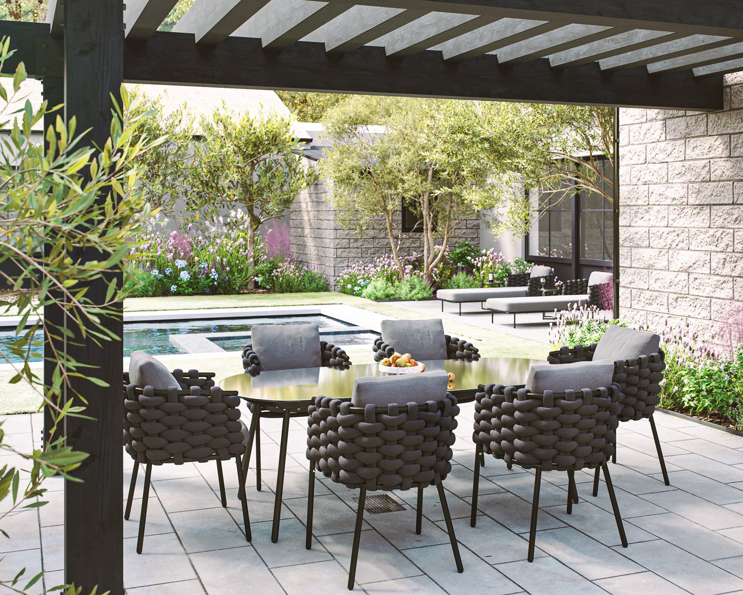 Selene Rope Weave 6 Seater Dining Set