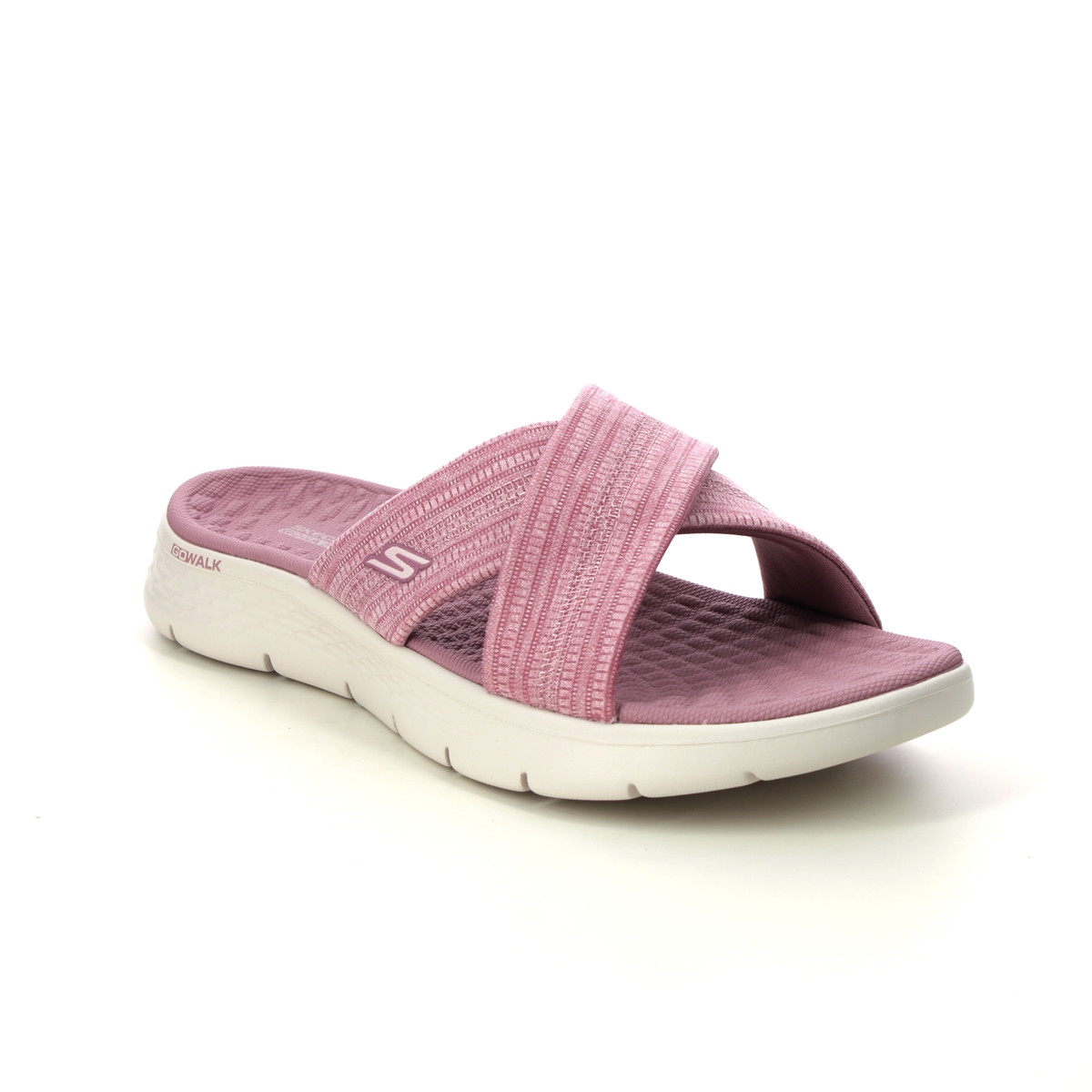 Skechers Go Walk Flex Sandal MVE Mauve Womens Slide Sandals 141420 in a Plain Textile in Size 8