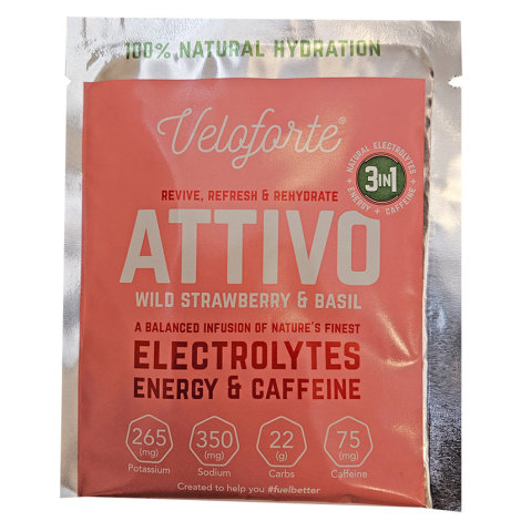 Veloforte Attivo Natural Electrolyte Powder - Wild Strawberry / Basil / 25g