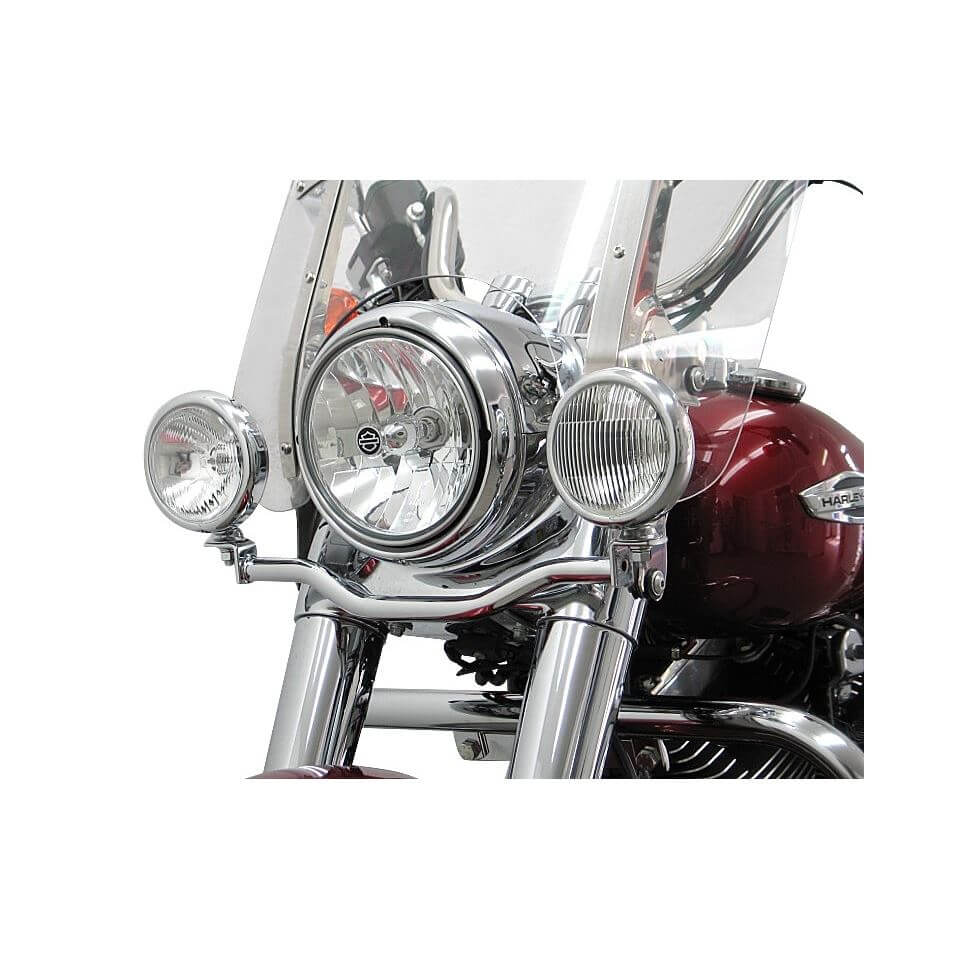 FEHLING Lamp holder for auxiliary headlights HD Dyna Switchback, silver, silver