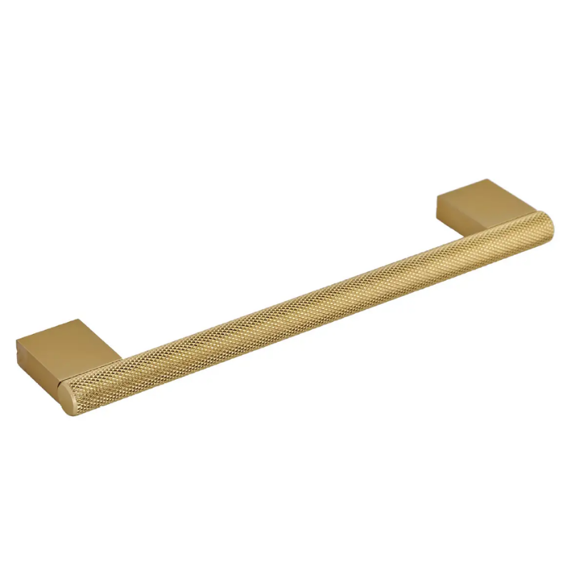 Elite Knobs & Handles Nappa Knurled Cabinet/Drawer Handle - Brushed Brass (Gold) - 160mm - Elite Knobs &amp; Handles