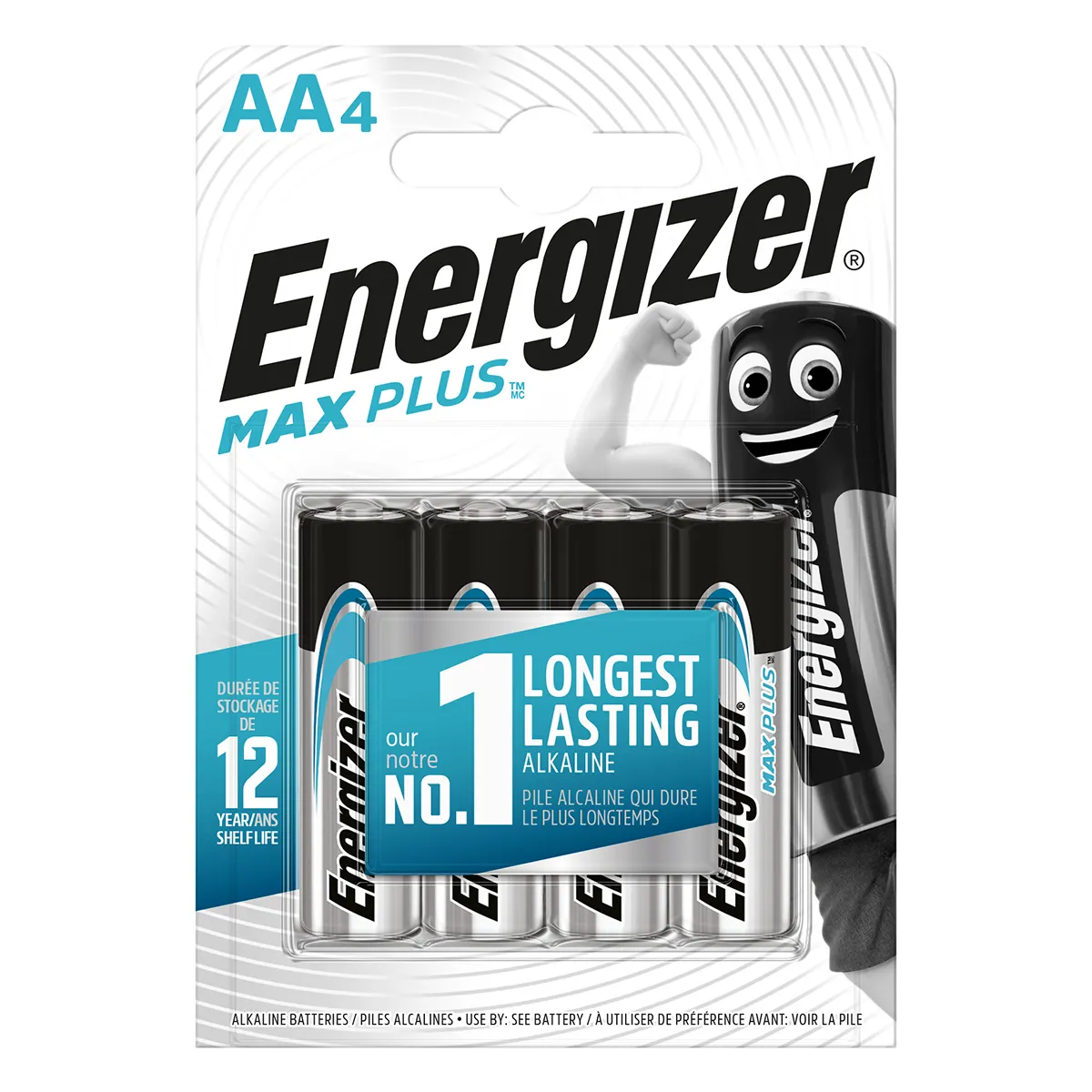Energizer Pile alcaline AA - 4 piles LR6 Energizer Max plus