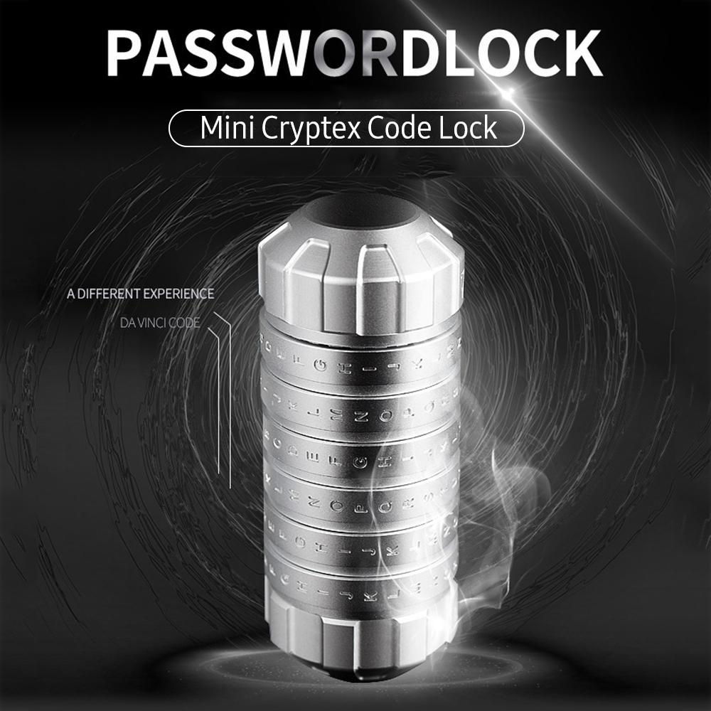 TOMTOP JMS Mini Cryptex Code Lock Valentine's Day Delicate Interesting Romantic Birthday Gifts Silver silver