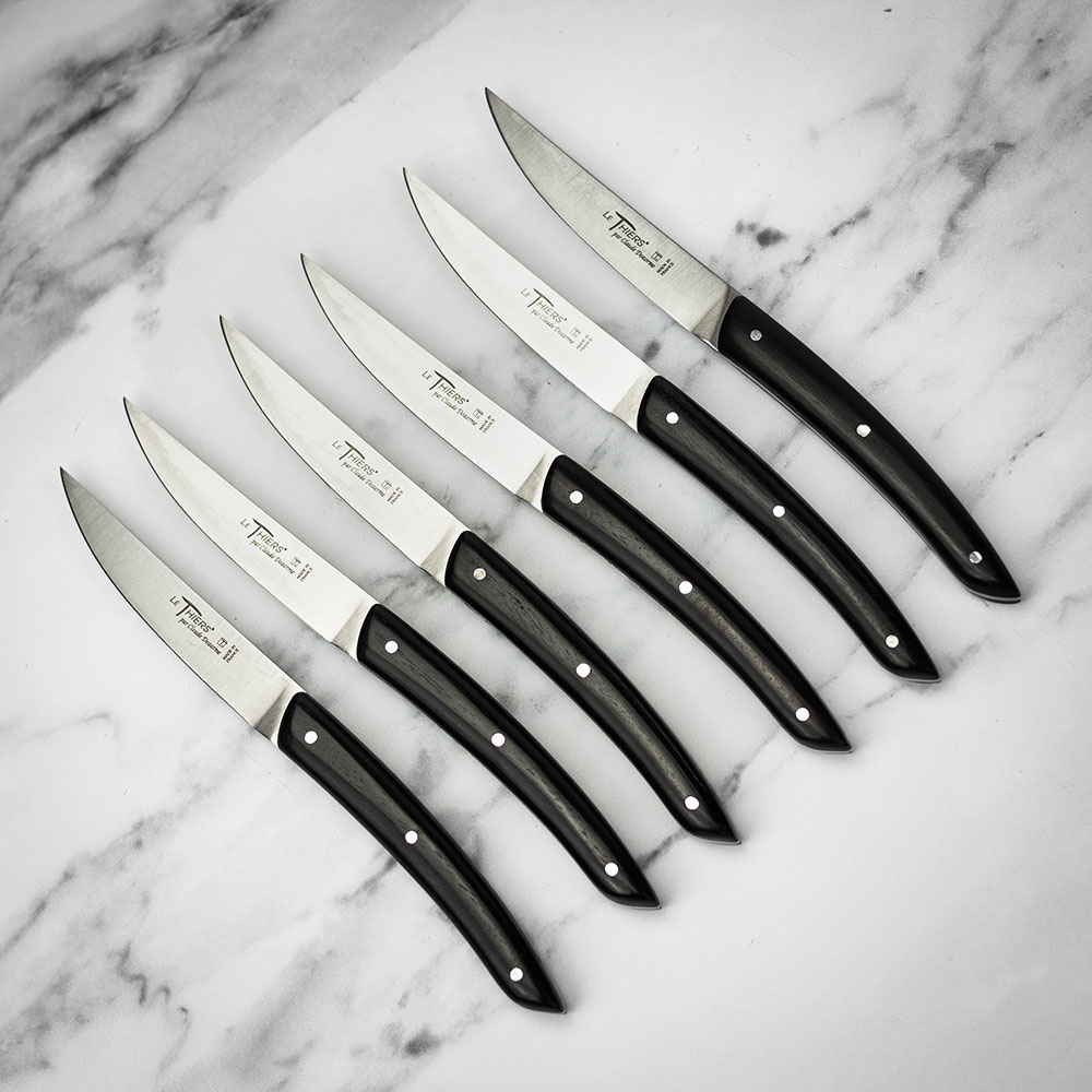 Claude Dozorme Le Thiers Set of 6 Steak Knives - Ebony Handle