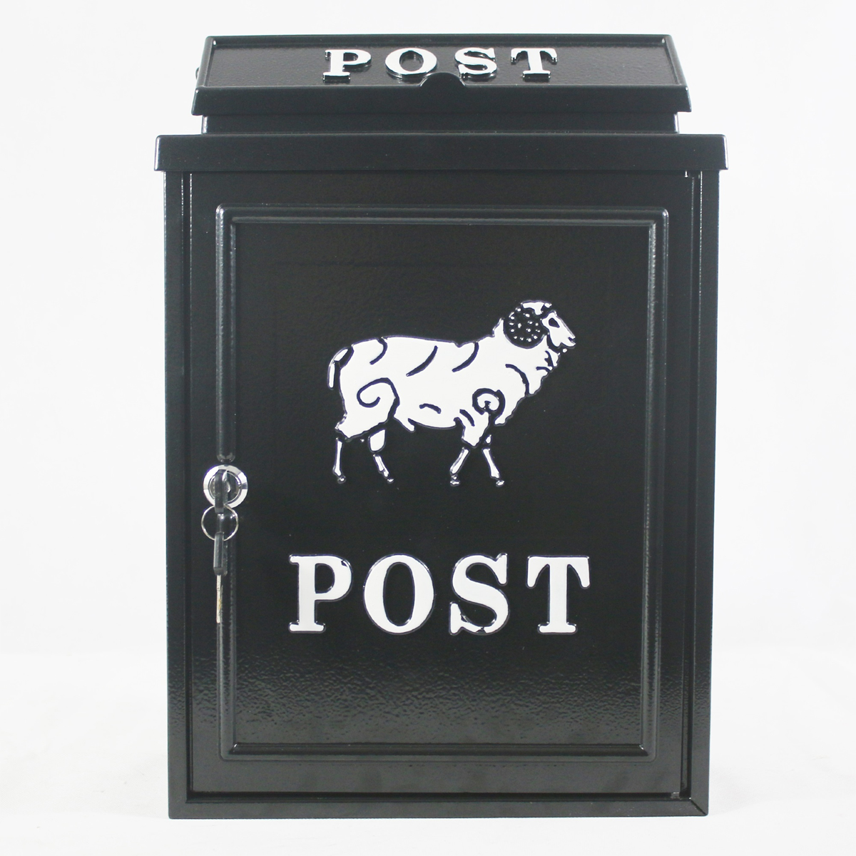 Arboria Cast Aluminium Post Box, Black - Sheep