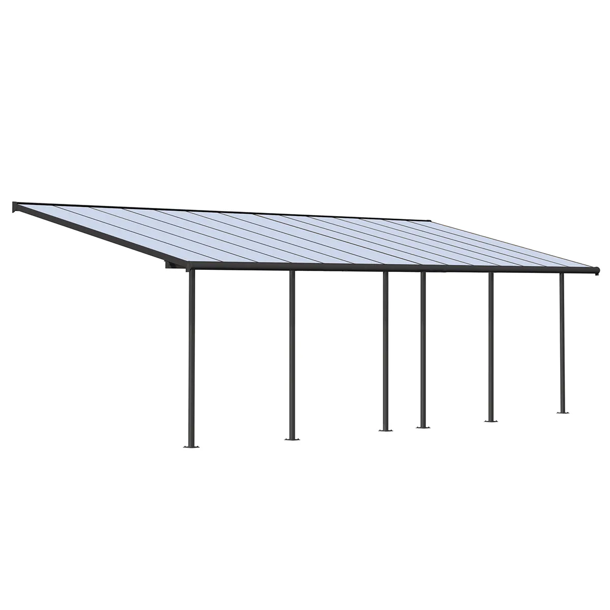 Palram - Canopia Sierra Patio Cover 3m x 8.51 Grey - Clear 10' x 28'