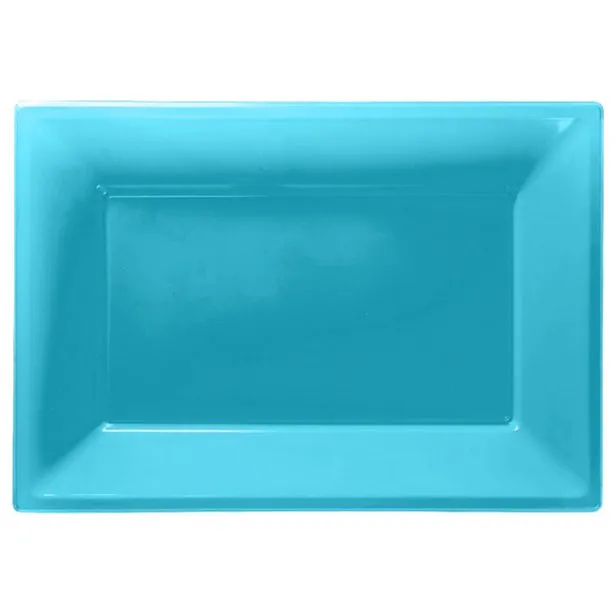 Amscan Turquoise Serving Platters - 23cm x 32cm Plastic Party Serving Platters