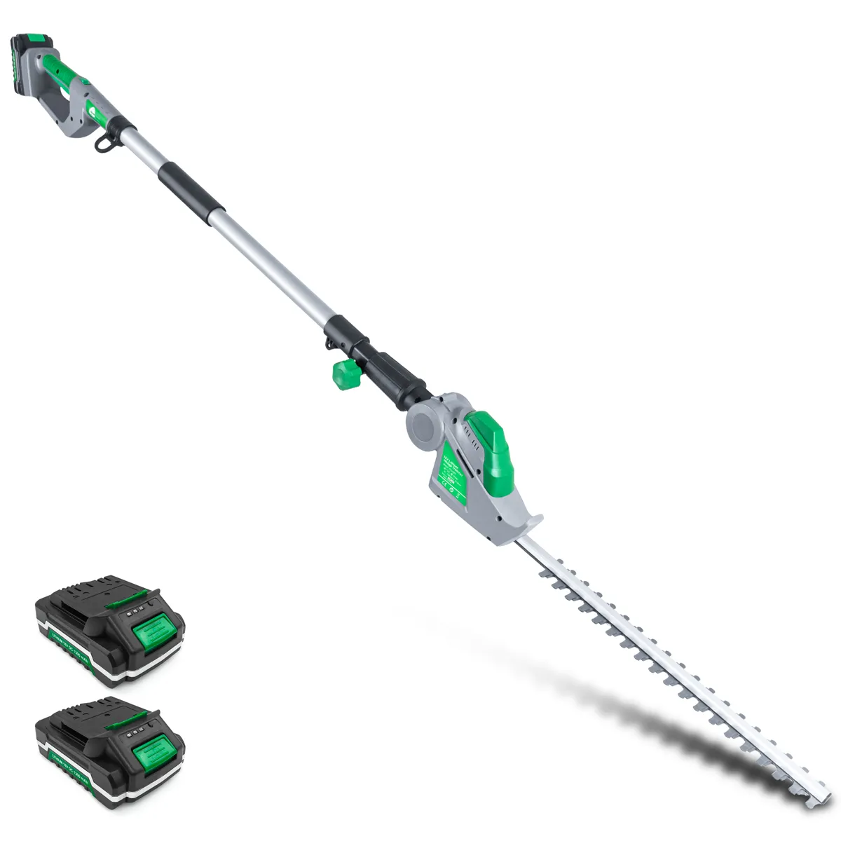 Gracious Gardens  18V 2.4m Cordless Electric Hedge Trimmer Long Reach 2 Batteries Included