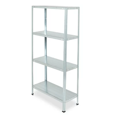 B&Q Grey 4 Shelf Steel Shelving Unit (H)1400mm (W)700mm