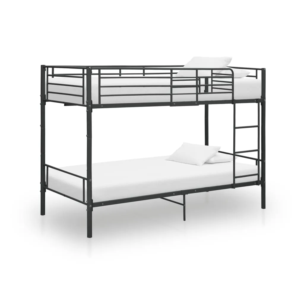VidaXL Bunk Bed Black Metal 90x200 cm