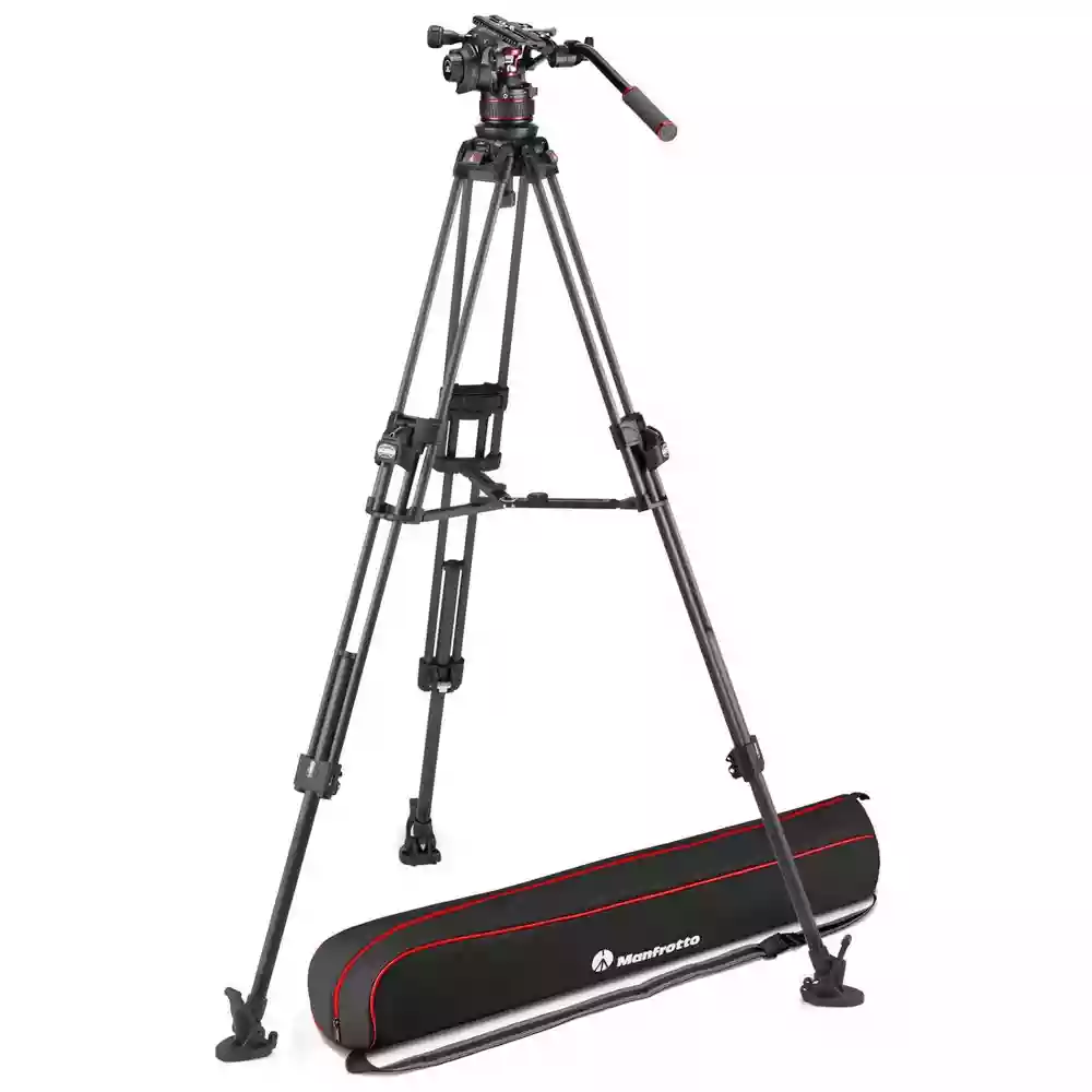  Videokopf Nitrotech 612 mit Stativ 645 Fast Twin Carbon