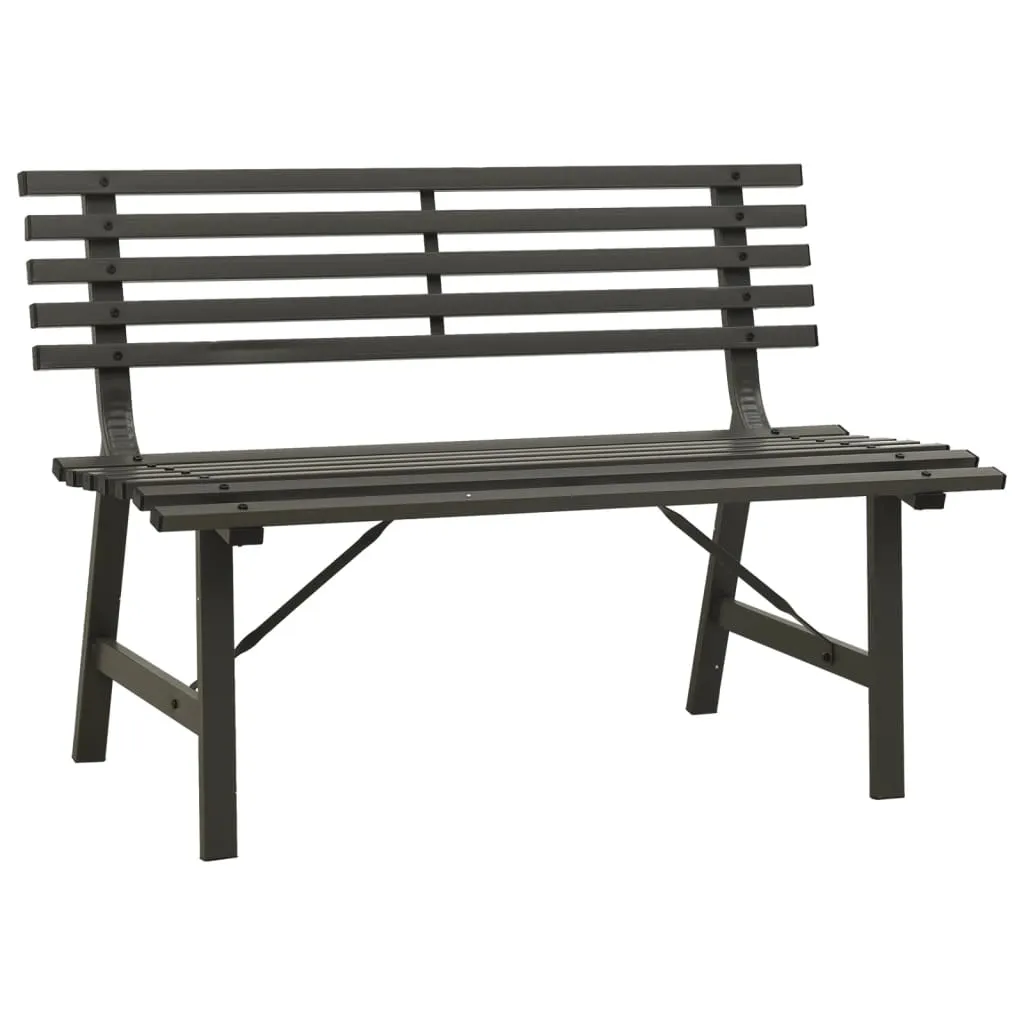 VidaXL Garden Bench 110 cm Steel Black