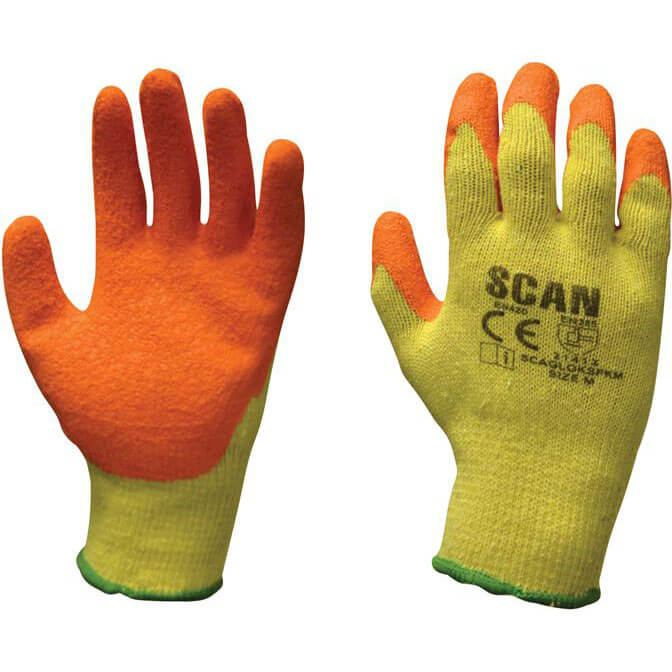 Scan SCAGLOKSPKM Knitshell Latex Palm Gloves - M (Pack 12)