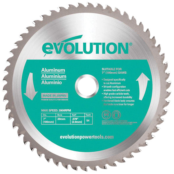 Evolution Evoblade AL Lame TCT de scie circulaire pour aluminium 180 mm