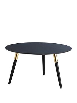 So'home Black Oak Veneer Coffee Table With Gold Trim