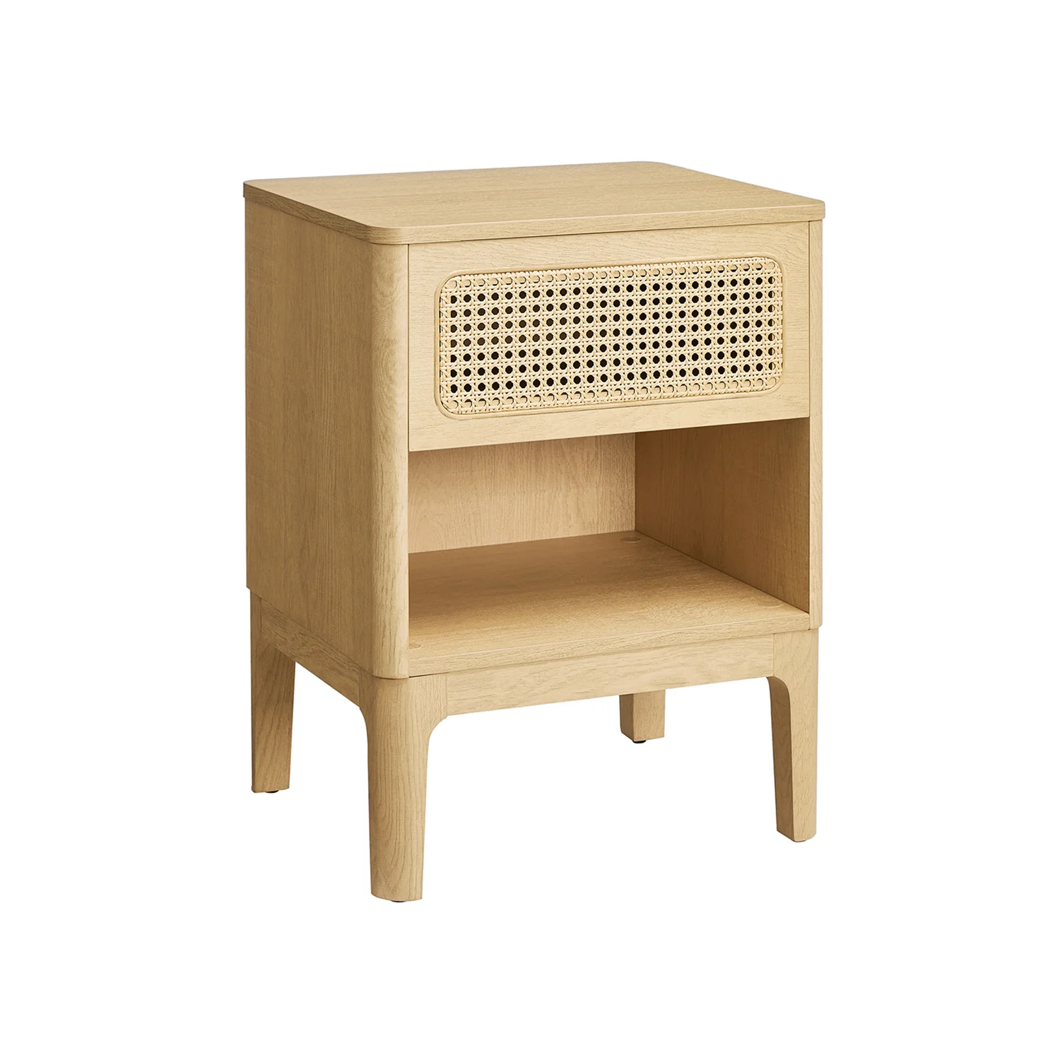 VASAGLE Rattan Bedside Table with Drawer for Living Rooml