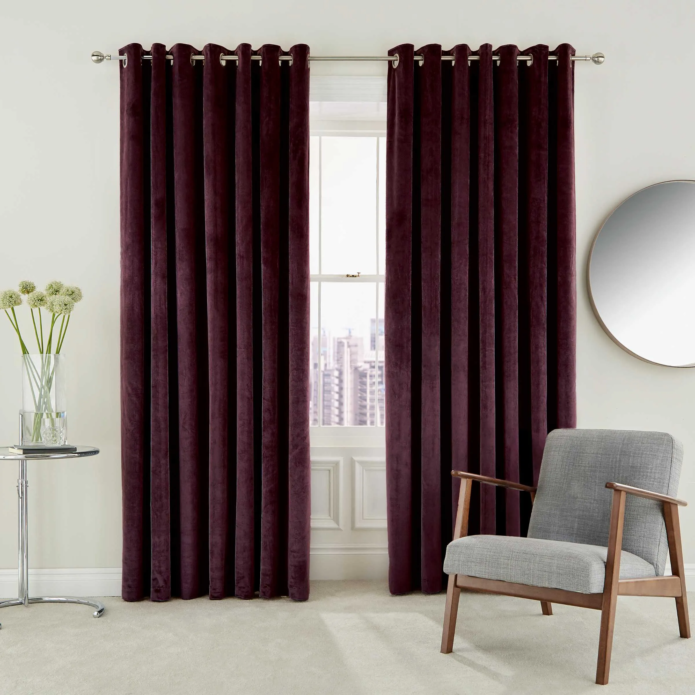 'Escala' Woven Lined Curtains