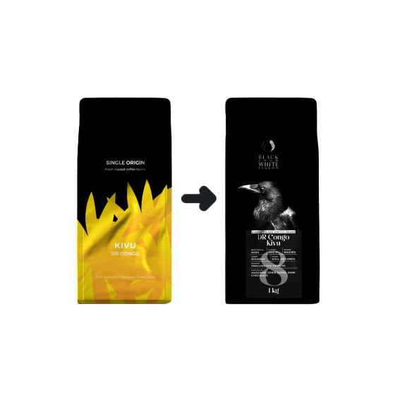 Sortenreine Kaffeebohnen DR Congo Kivu, 1 kg ganze Bohne