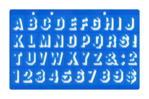 20mm Shadow 3d Font Upper Case Alphabet Letters & Number Stencil Template School