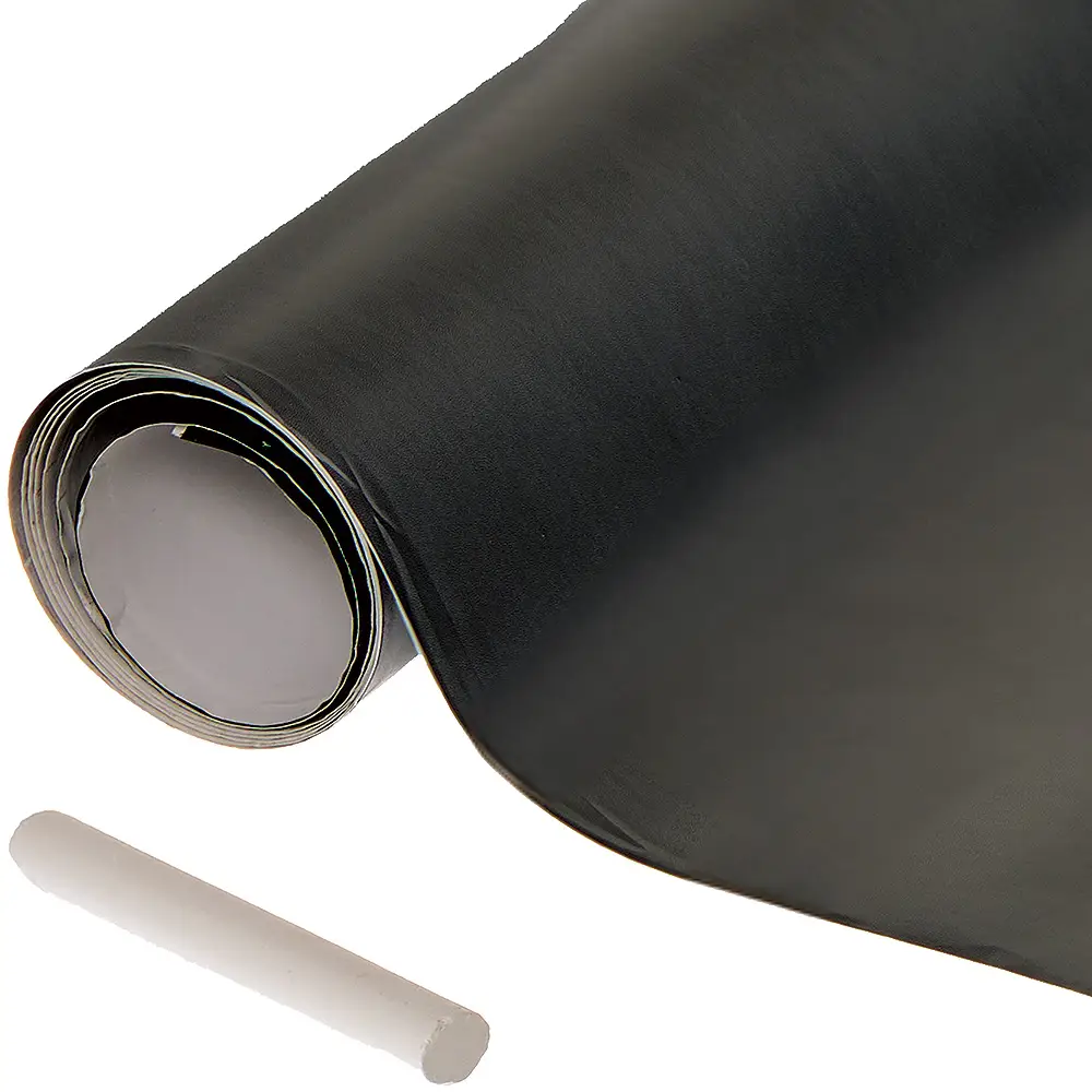 Baker Ross Self-Adhesive Chalk Paper Roll (Per Roll) White Chalk Stick Included, Roll Size 45cm x 150cm, Cut To Size