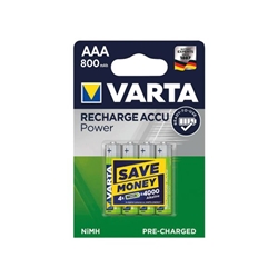 VARTA 800mAh AAA Rechargeable Batteries - 4 PACK