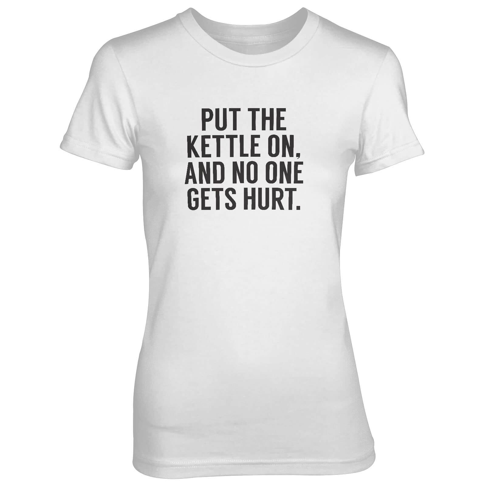 T-Junkie Put The Kettle On And No One Gets Hurt Women's White T-Shirt - XXL - White | adult