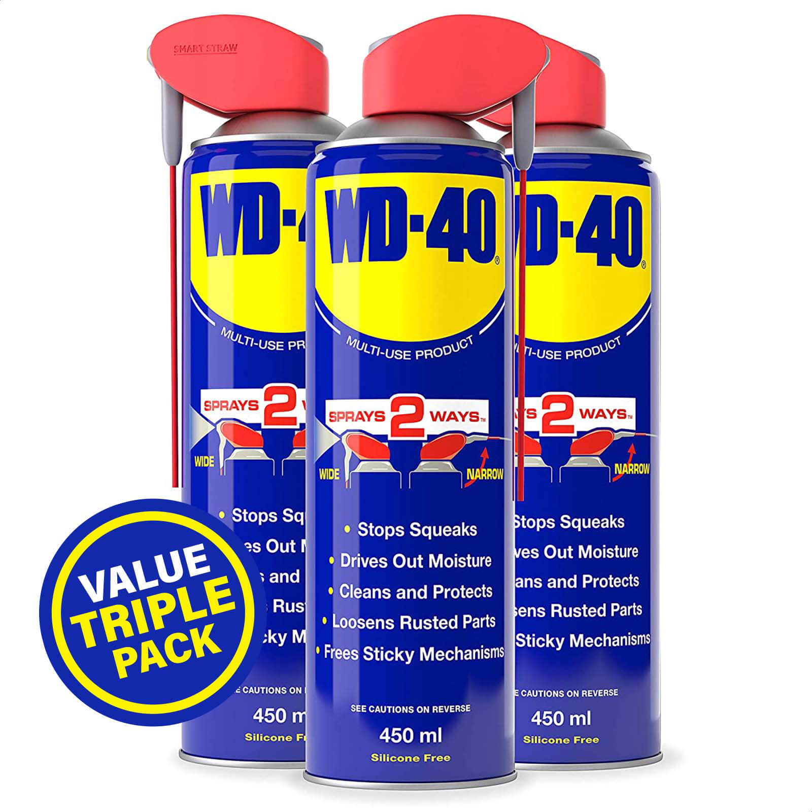 WD40D Wd-40 Cos223793 Wd40 Smart Straw 450ml Pack Of 3, Open Box