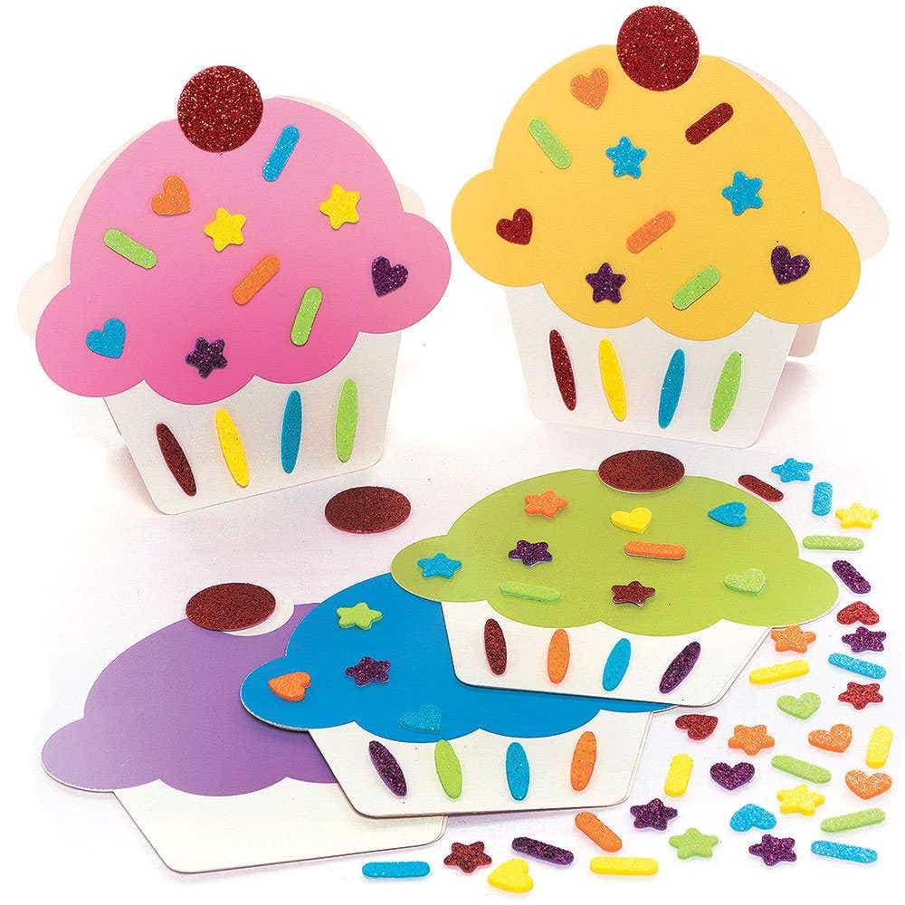 Baker Ross Rainbow Cupcake Mix & Match Card Kits (Pack of 6)