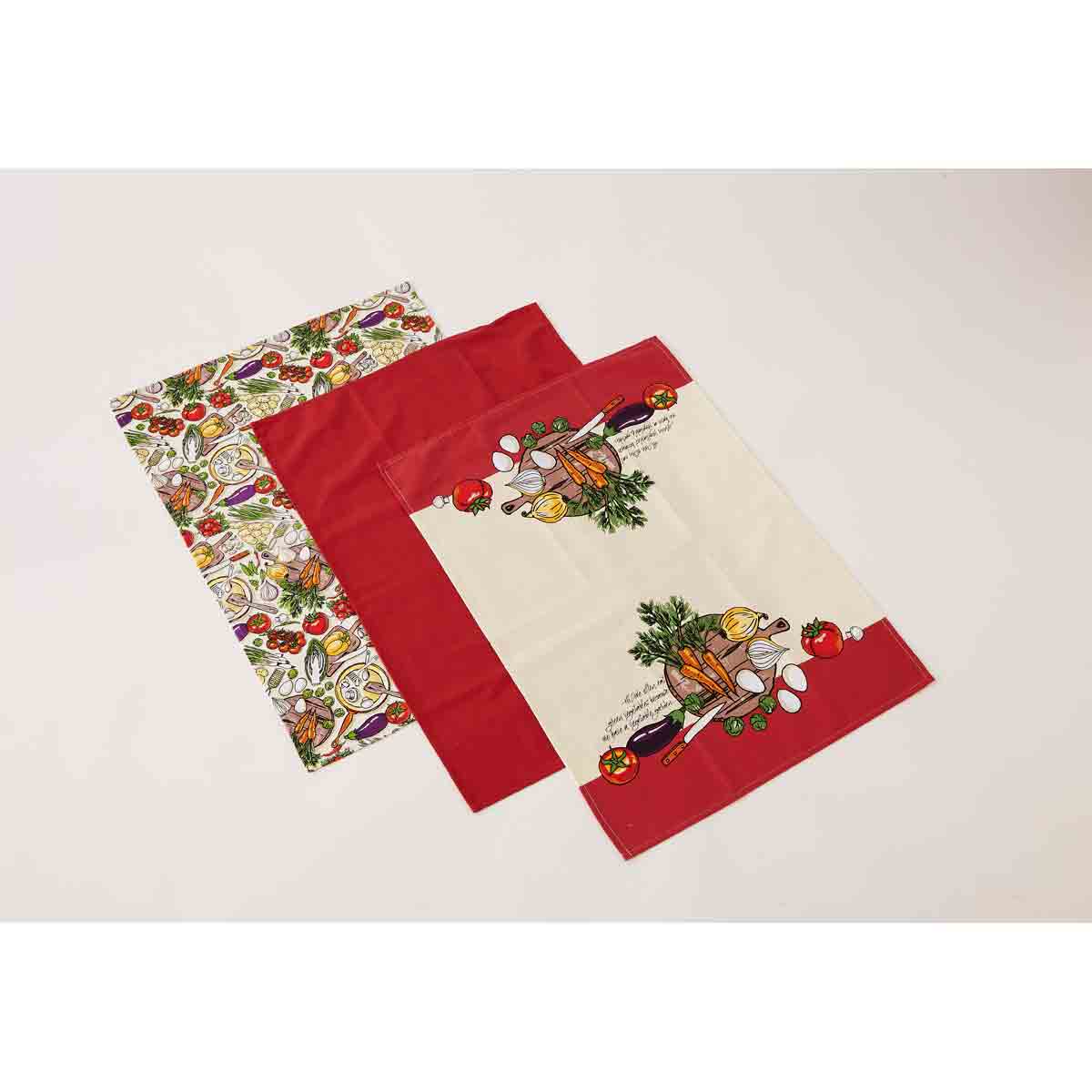 Harewood International Harewood Highlands Country Kitchen Set Of 3 Tea Towels - Cotton