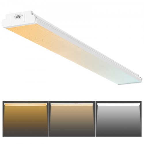  4ft Led Wraparound Light, 50w, 5500lm Flush Mount Led Shop Light, 3000k/4000k/5000k Adjustable Led Kitchen Ceiling Lighting Fixtures For Garage