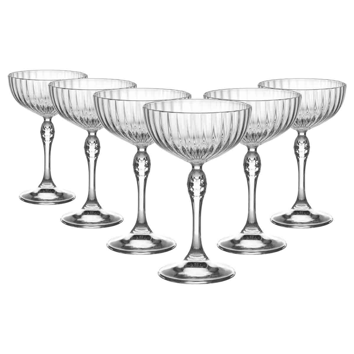 America '20s Champagne Cocktail Saucers - 230ml - Clear - Pack of 6