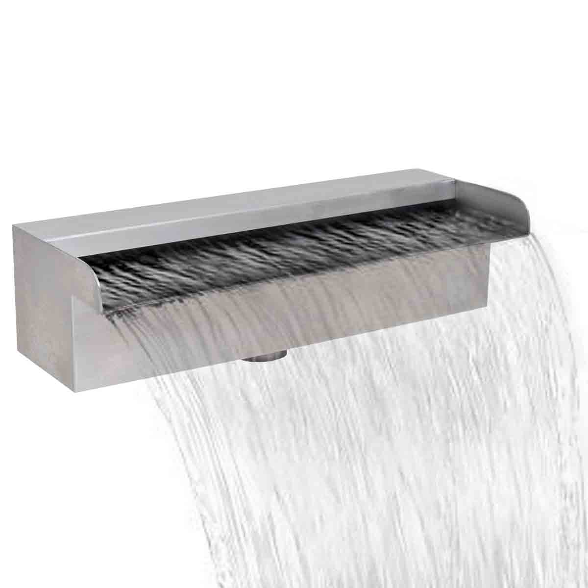 VidaXL Rectangular Waterfall Pool Fountain Stainless Steel 30 cm