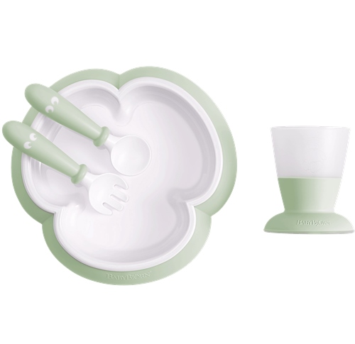 BabyBjorn Baby 4 Piece Feeding Set - Powder Green