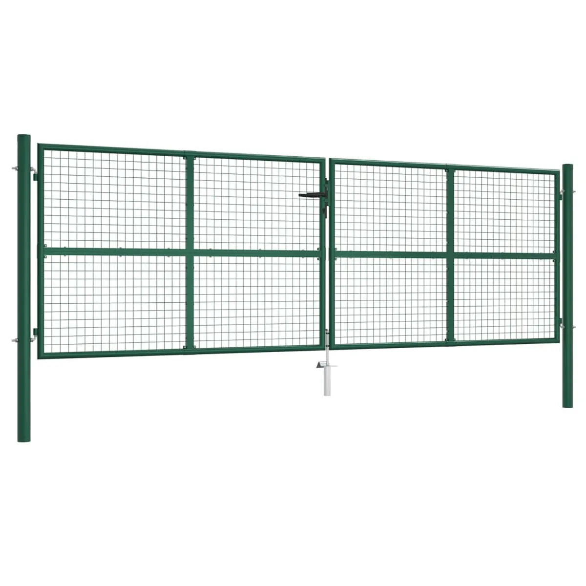 VidaXL Mesh Garden Gate Steel 400x125 cm Green