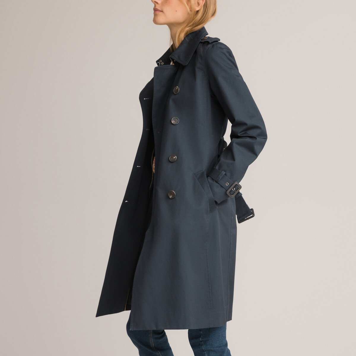 La Redoute Collections Cotton Long Trench Coat By La Redoute