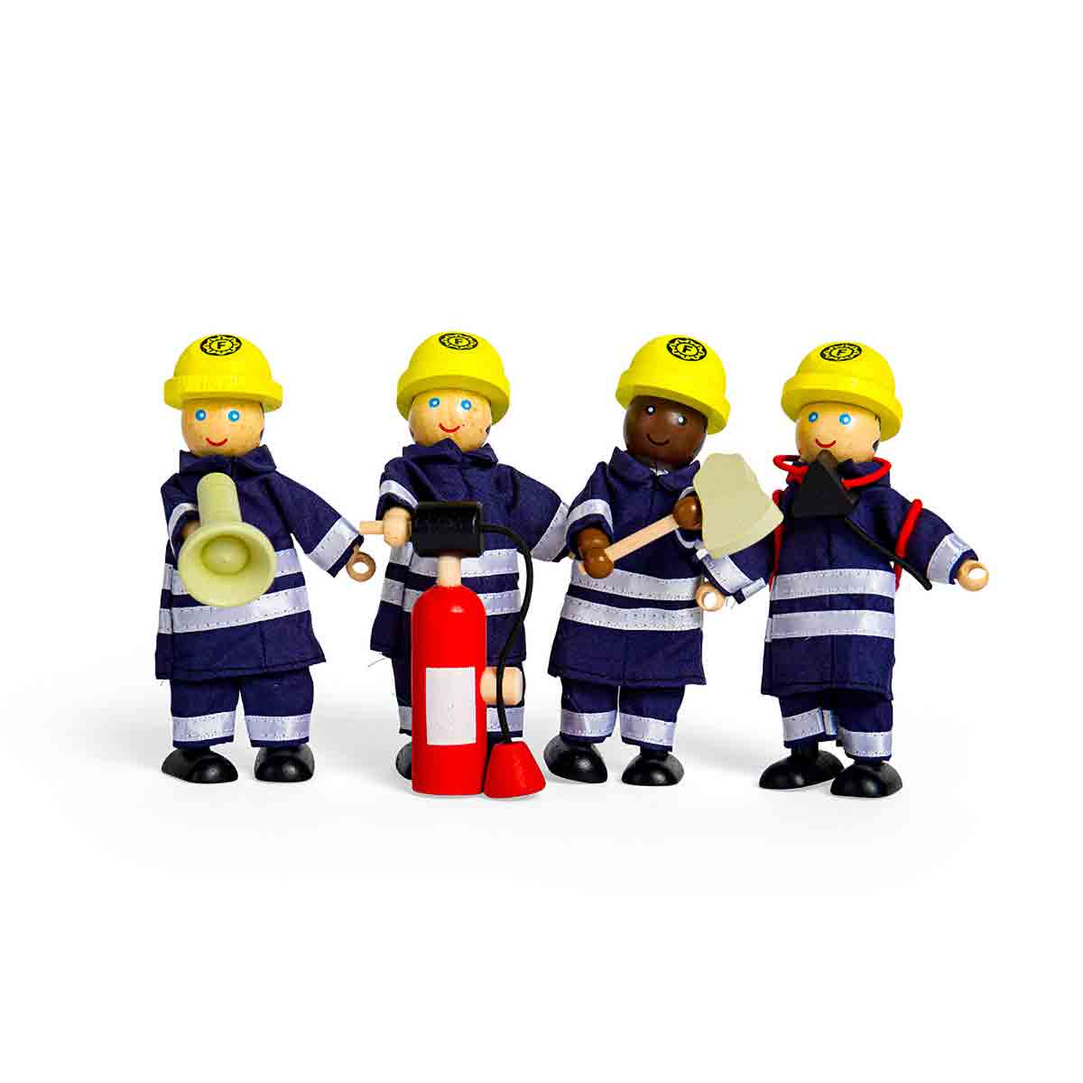 Tidlo Firefighters Wooden Figures|navy