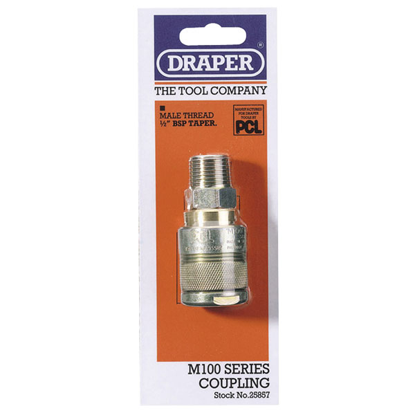 Draper 1/2 Bsp Male Thread Air Line Coupling 25857
