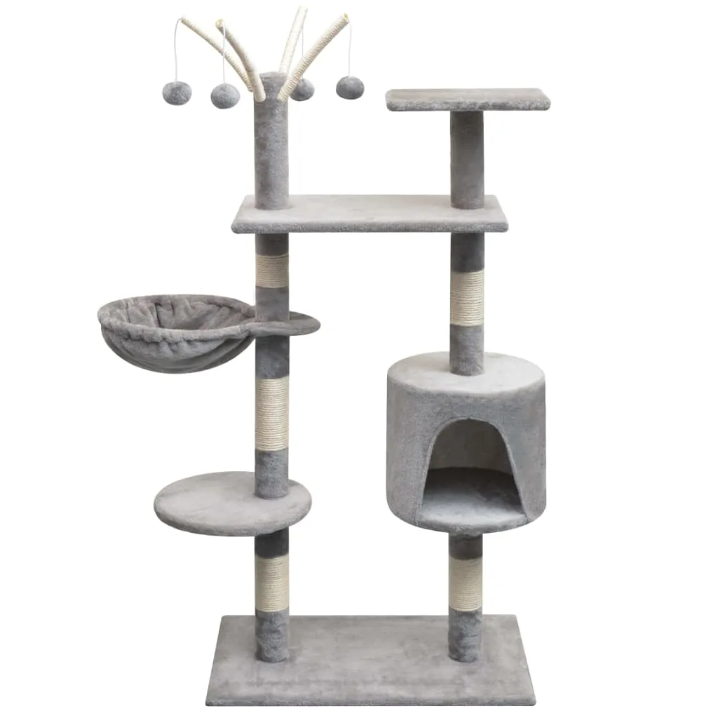 VidaXL Cat Tree with Sisal Scratching Posts 125 cm Grey