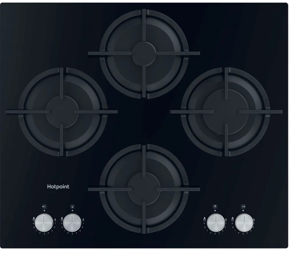 Hotpoint HGS61SBK 60cm Gas Hob - Black