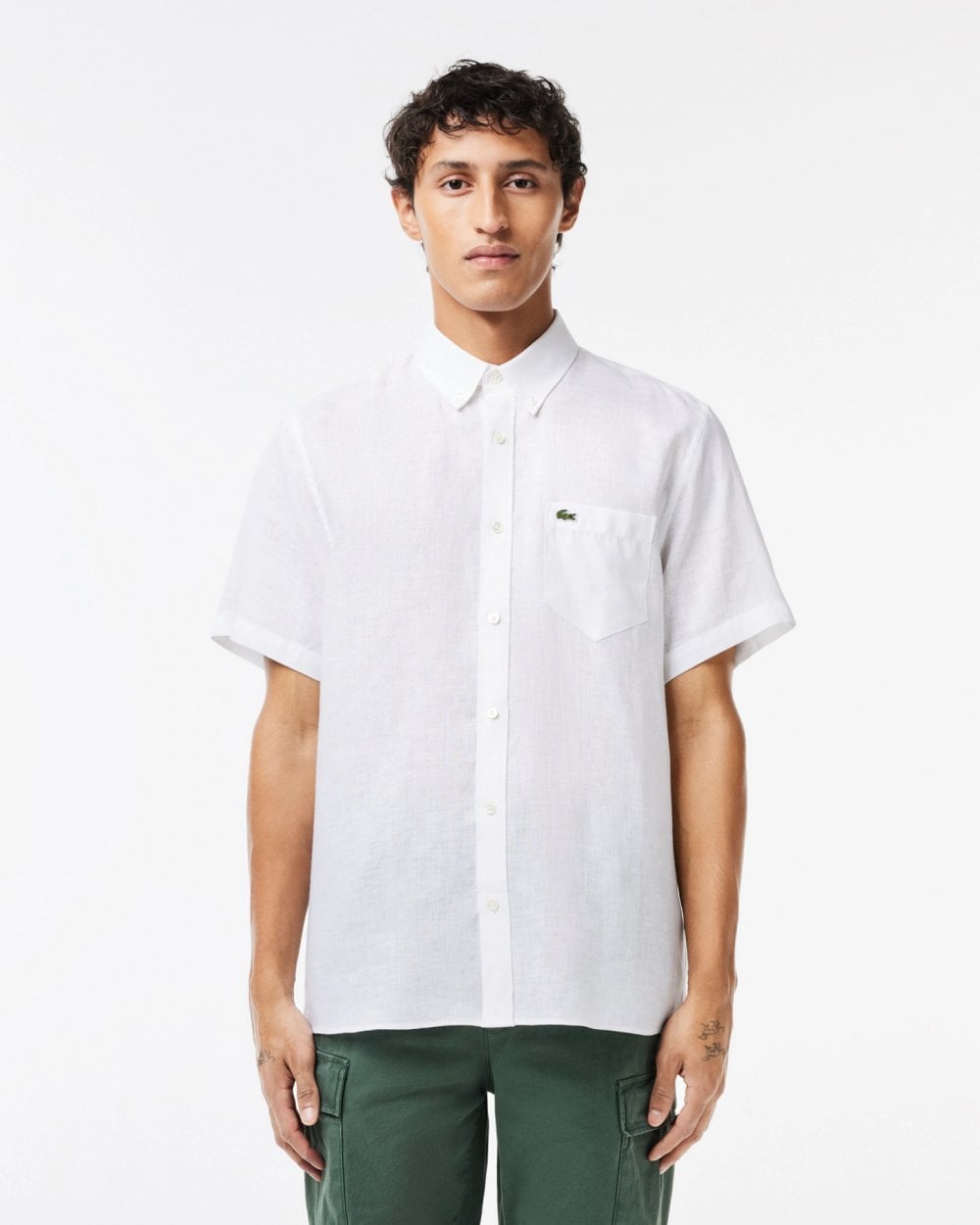 Lacoste Men's Short Sleeved Shirt - White - L