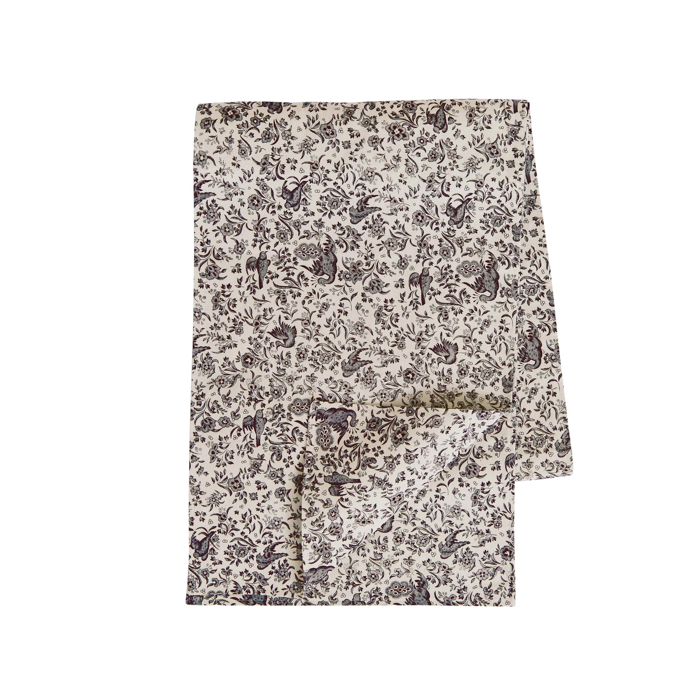 Burleigh X Bedeck Of Belfast Regal Peacock Table Runner, Charcoal/White