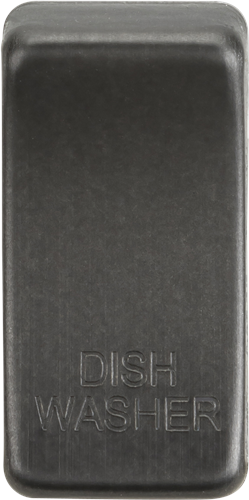 Knightsbridge Switch cover "marked DISHWASHER" - smoked bronze