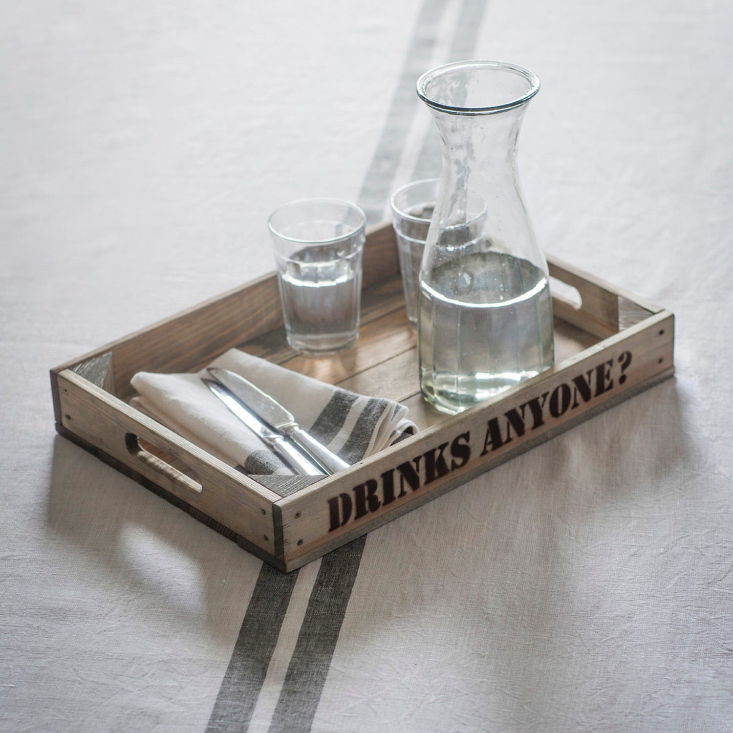 Garden Trading - Wooden Tray - "Drinks Anyone"