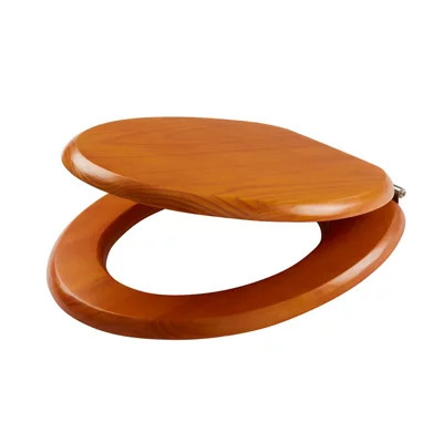 GoodHome Levanto Pine Effect Standard Close Toilet Seat