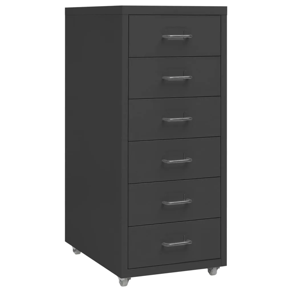 VidaXL Mobile File Cabinet Anthracite 28x41x69 cm Metal
