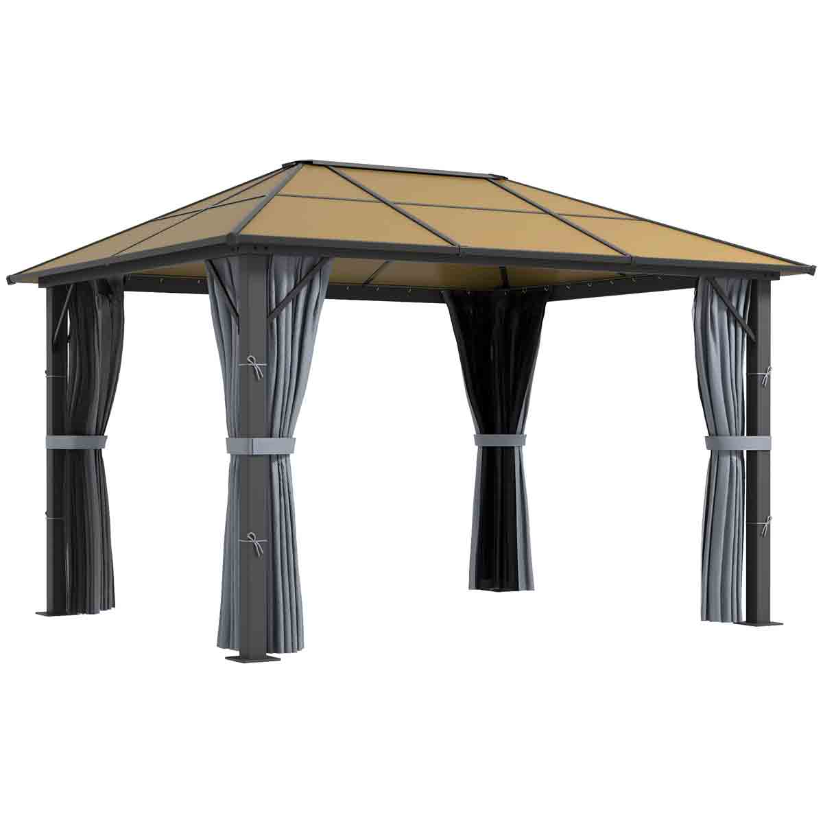 Outdoor Patio Hard Top Gazebo - Grey