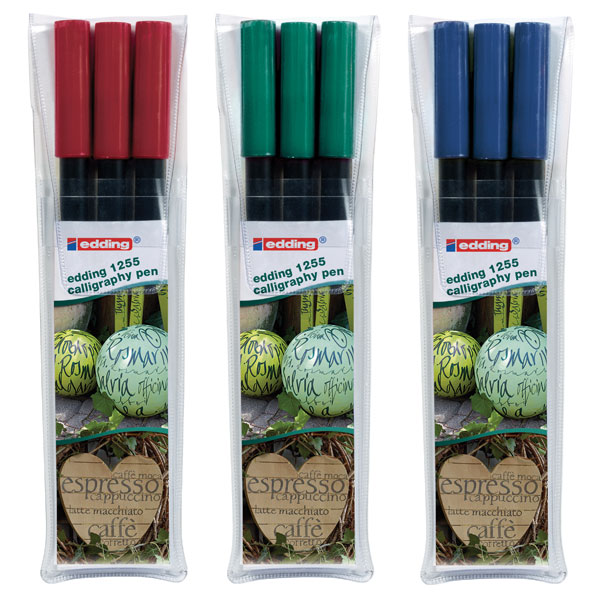 Edding e-1255 Calligraphy Markers Black (Pack of 3)