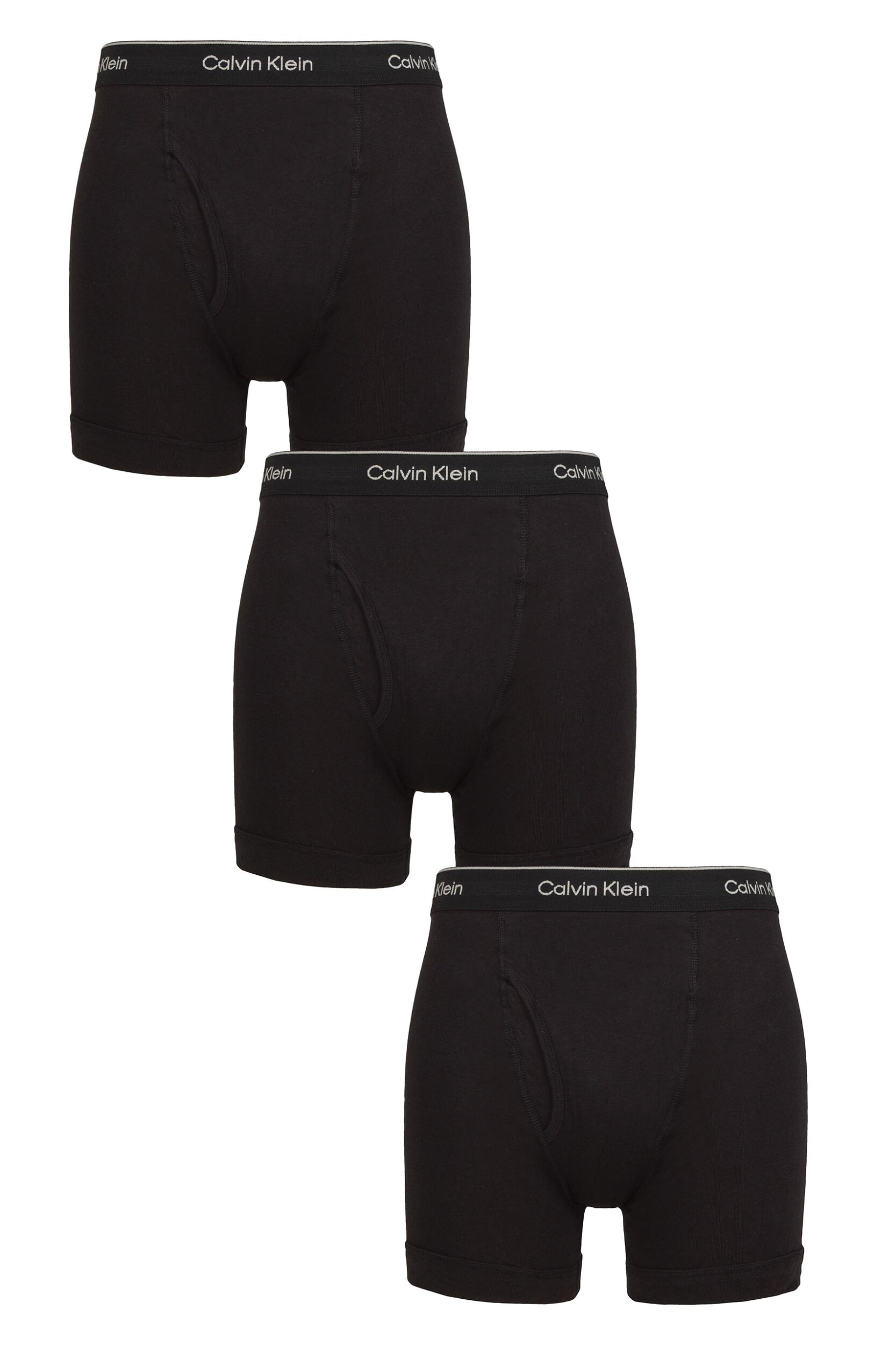 Calvin Klein Underwear Mens 3 Pack Calvin Klein Cotton Stretch Longer Leg Trunks Black / Black / Black XXL