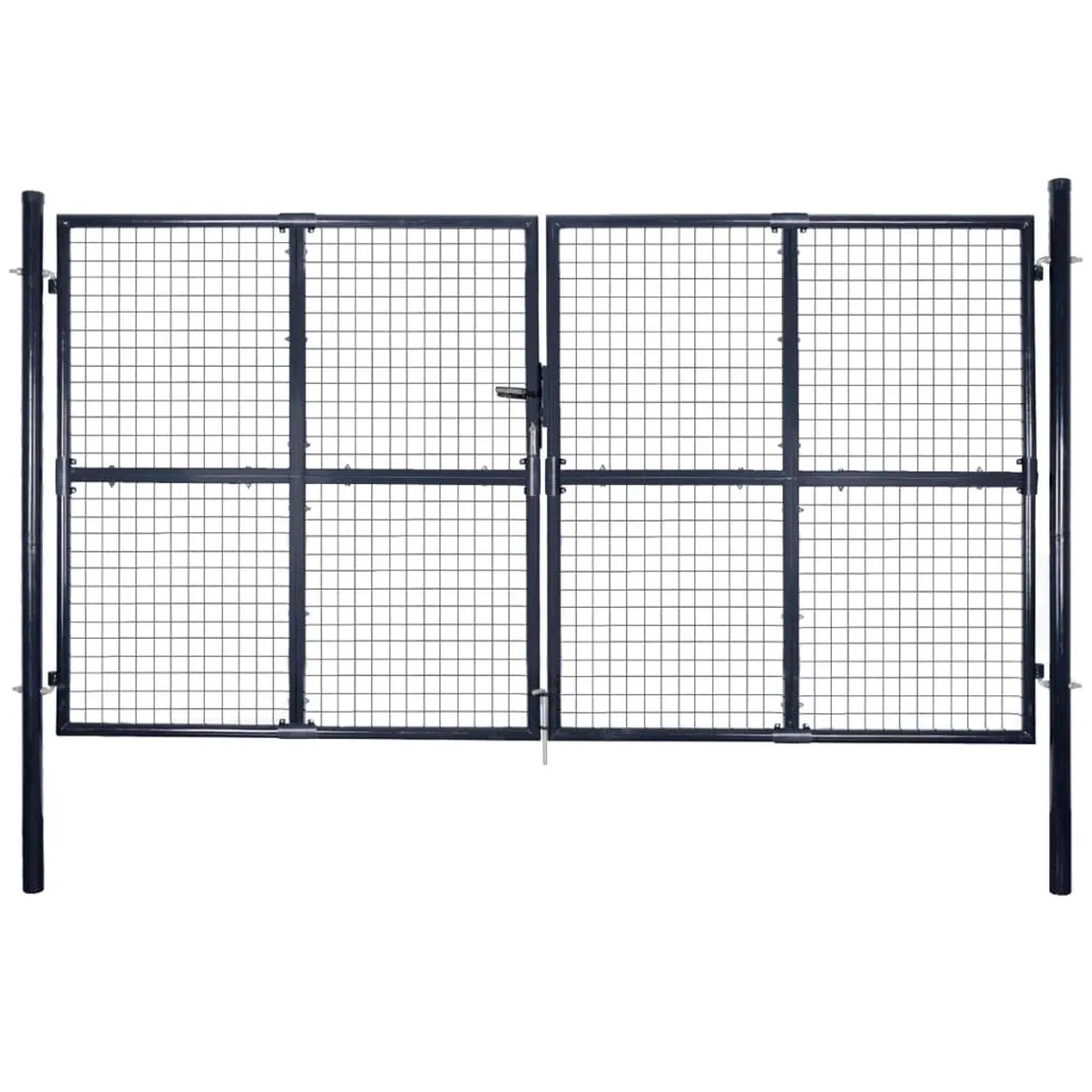 VidaXL Mesh Garden Gate Galvanised Steel 289x175 cm Grey
